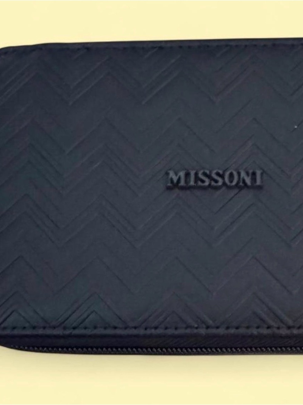 Missoni Navy Chevron Zip-Around Cosmetic Case